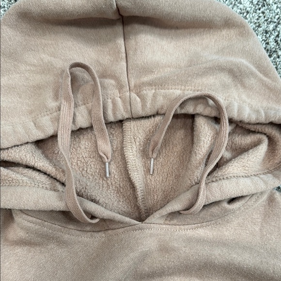 Women’s Tan Cropped Hoodie - Picture 2 of 5